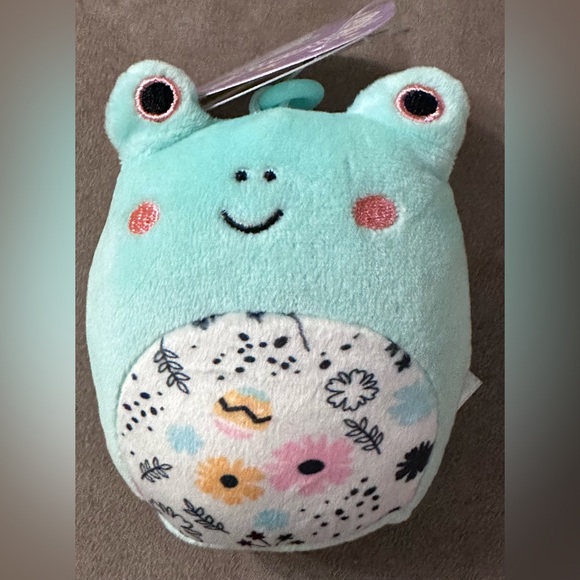 Kellytoy Fritz the Frog Squishmallow Clip-on Backpack Stuffed Plush Toy 5” - Picture 5 of 16